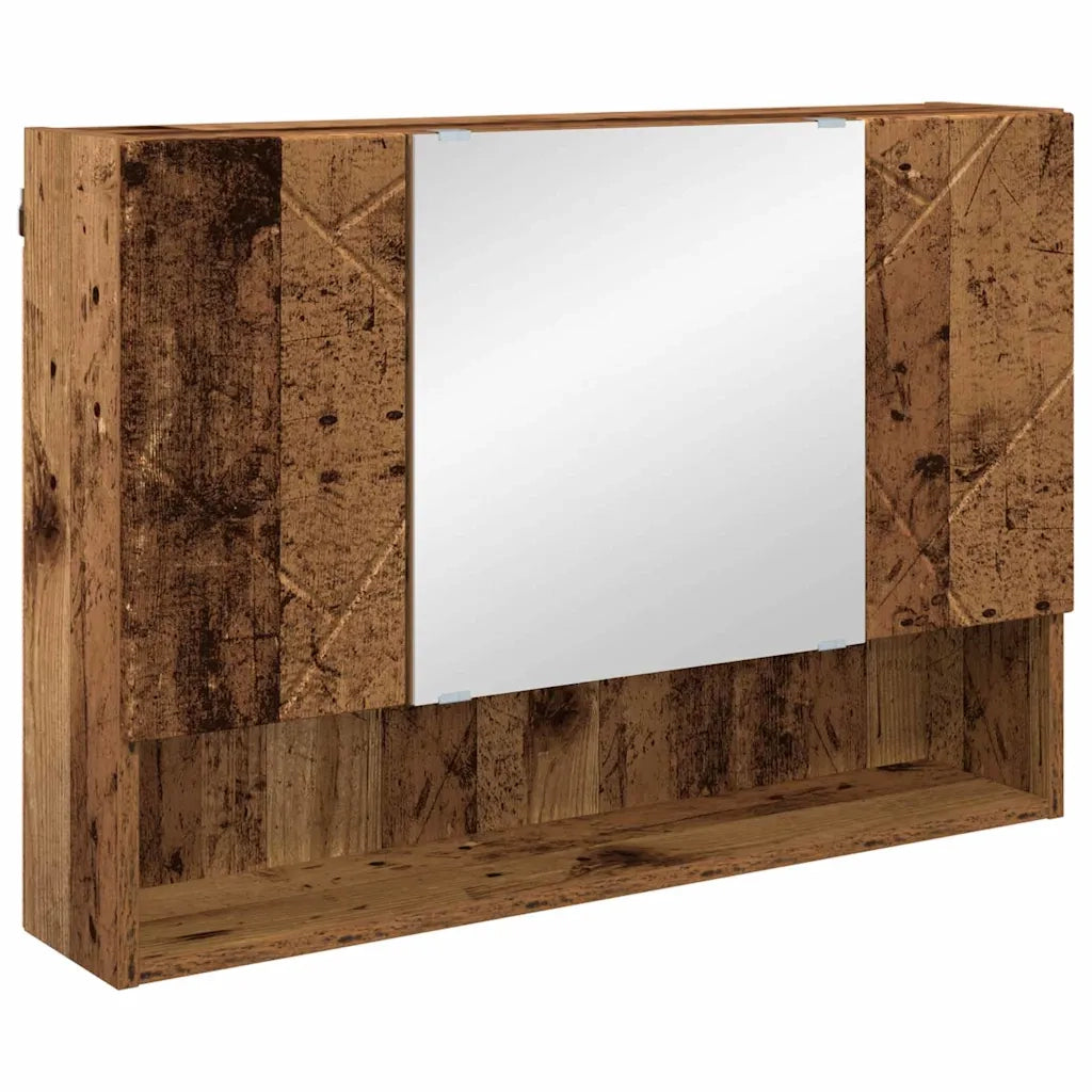 Set di mobili per il bagno con cassetto 2 pcs Legno vecchio