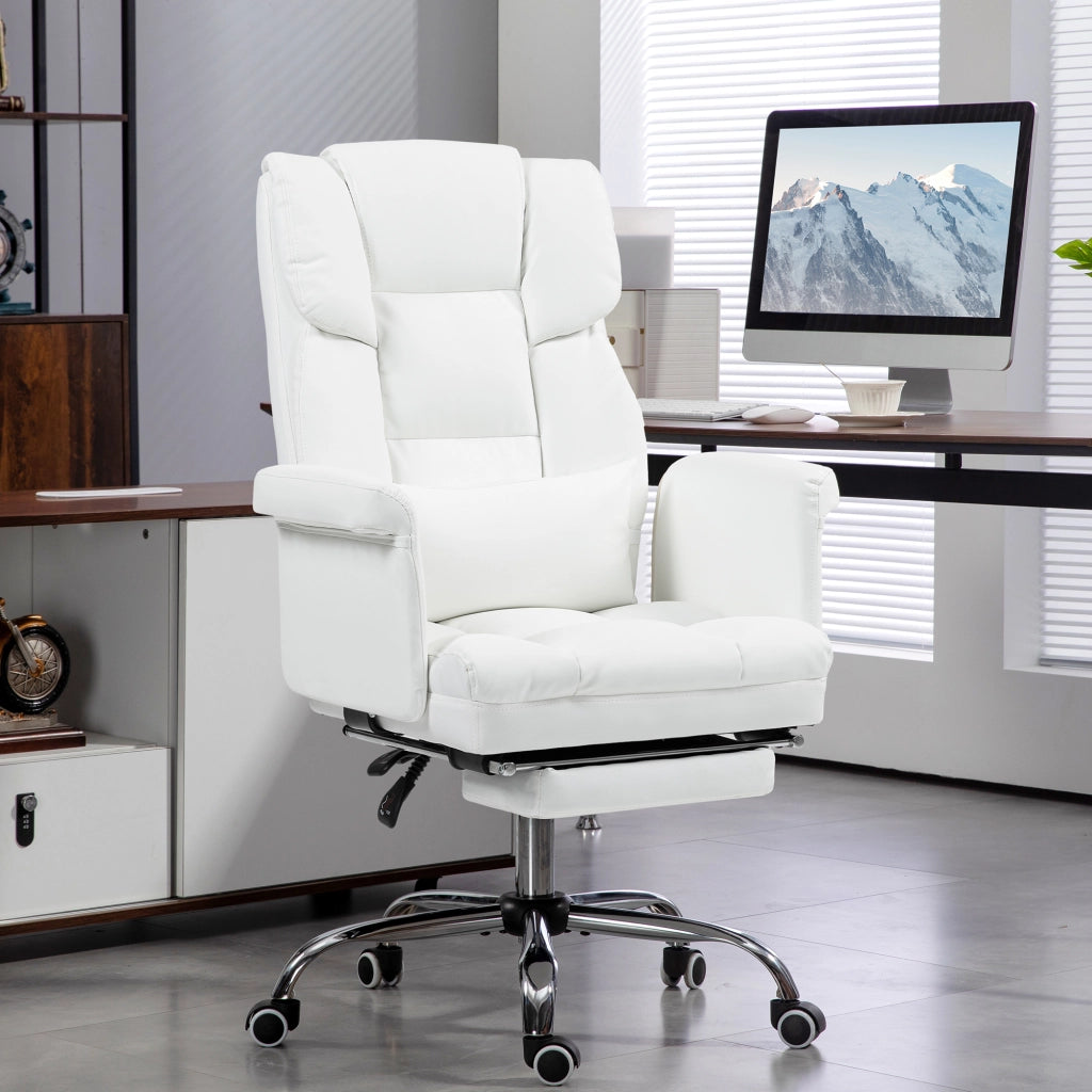Sedia da Ufficio Ergonomica ¨C zephmum ¨C Bianco, Schienale Regolabile, Altezza 48-56 cm