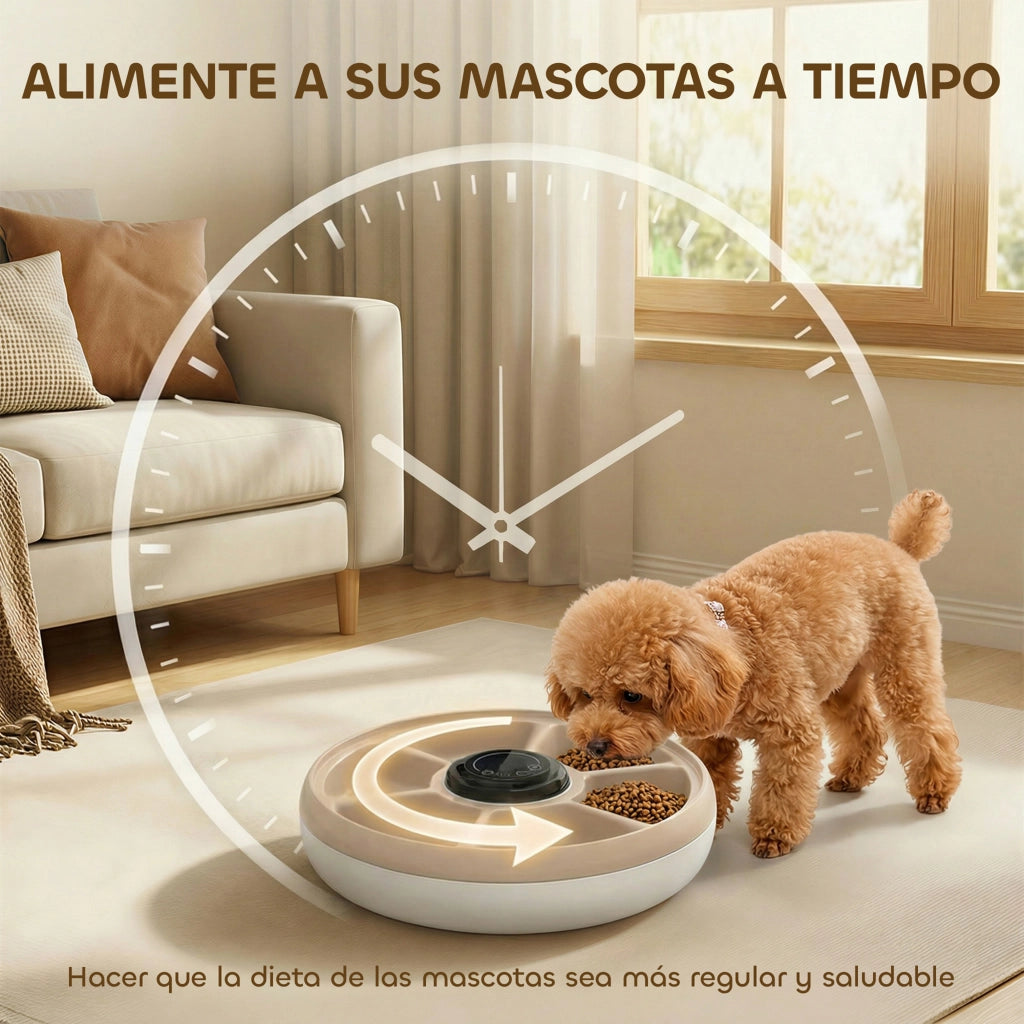 Dispenser Automatico Cibo per Gatti e Cani ¨C Minimal ¨C 6 Ciotole Timer LED