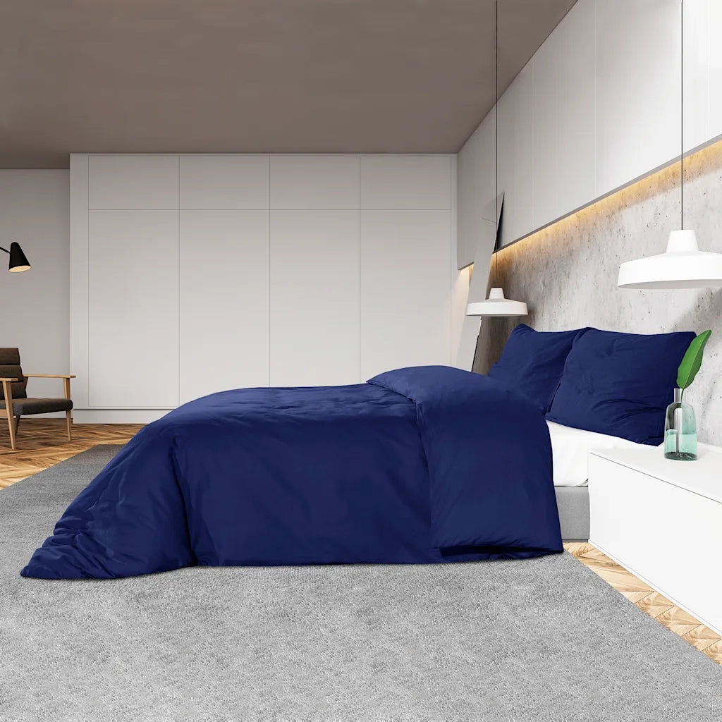 Set Copripiumino Blu Marino 200x200 cm in Cotone 136152