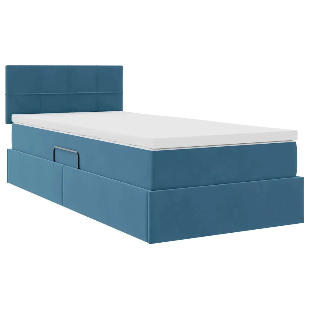 Letto con Contenitore Blu Scuro 100 x 200 cm Velluto 3370741