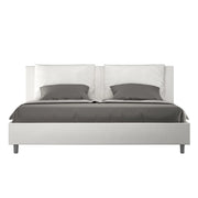 BS COM Letto contenitore imbottito 180x210 similpelle bianco