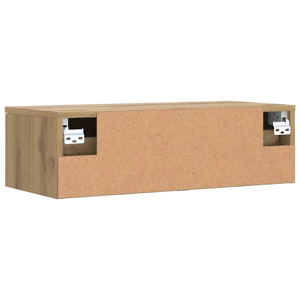 Mobiletto a muro in legno composito 68 x 30 x 20 cm versatile dal design elegante pratico per riporre oggetti realizzato a mano in legno di rovere 02_0050987