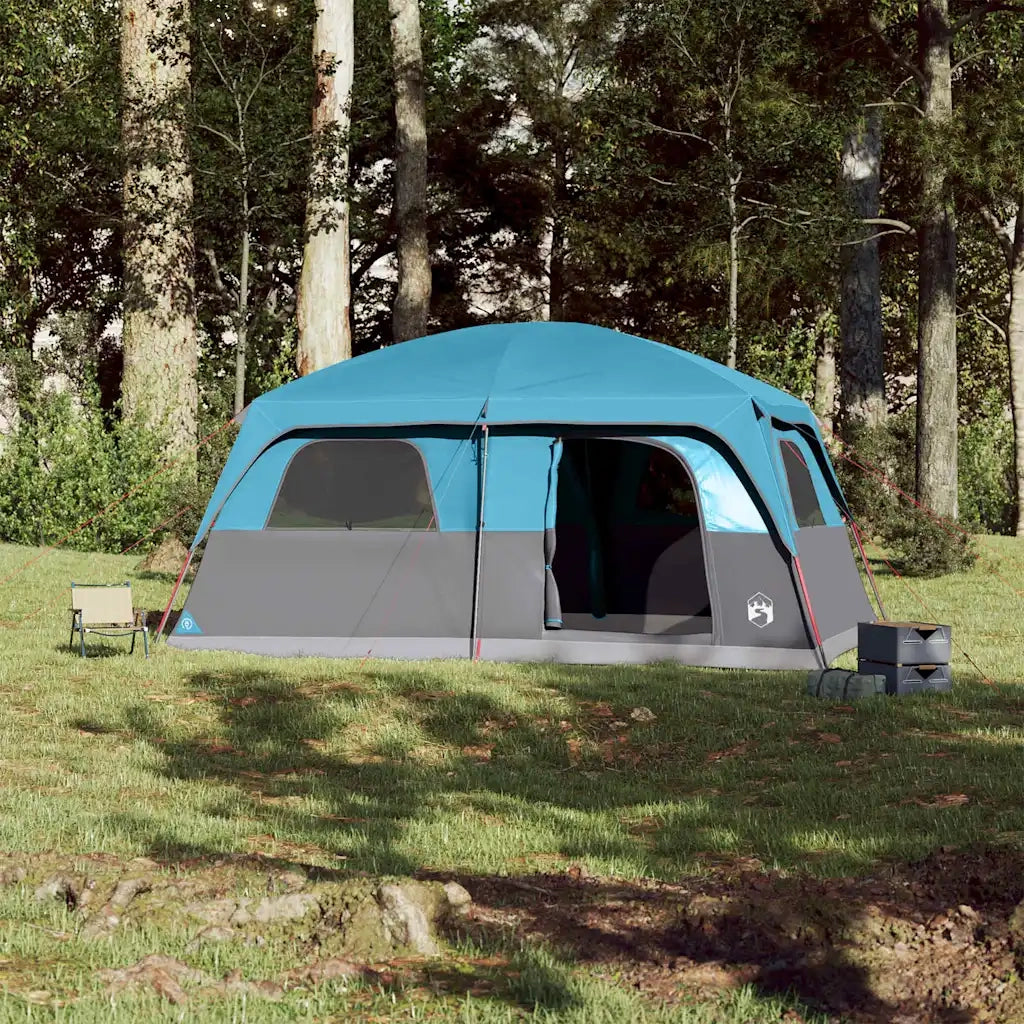 Tenda Familiare Cabina per 8 Persone Blu Impermeabile