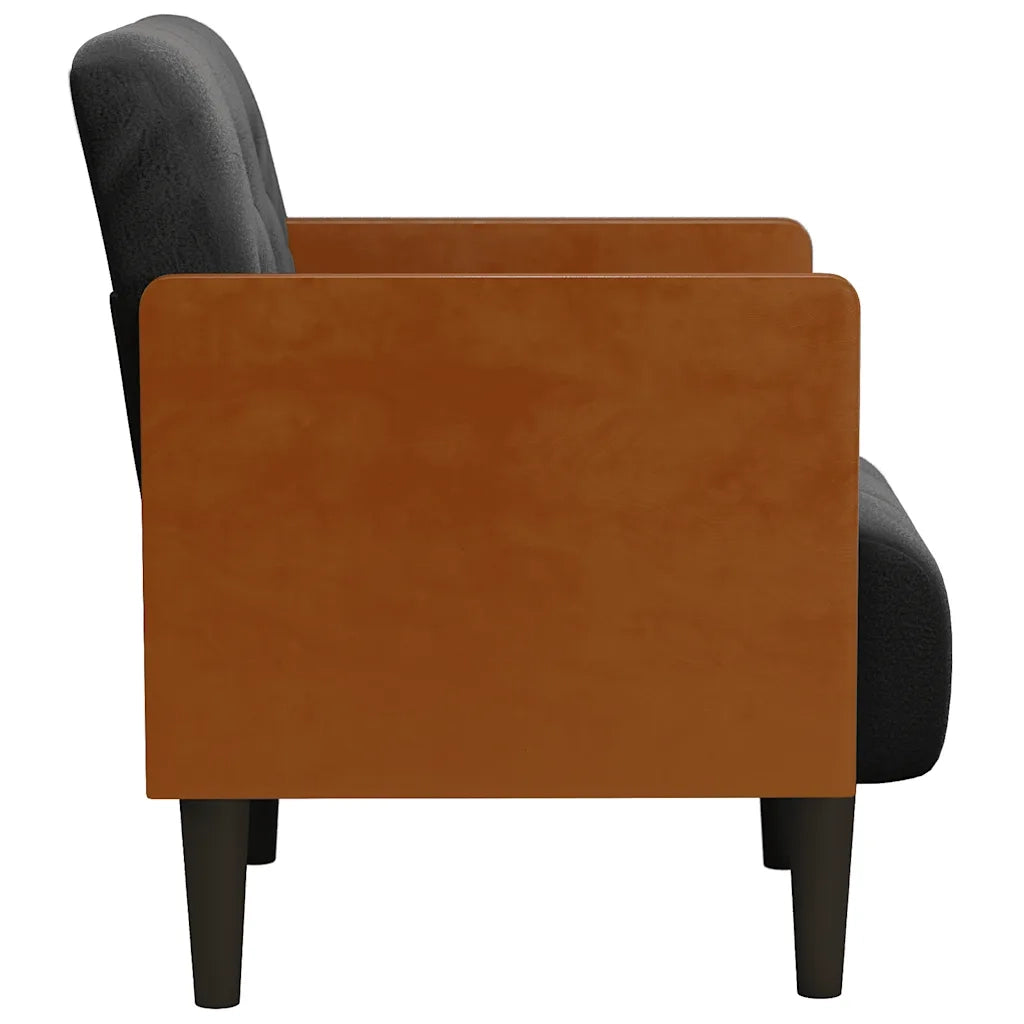 Divano Sedia con Braccioli Nero 55 cm in Velluto 4100597