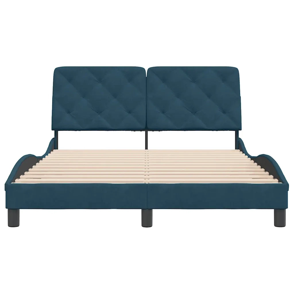 Giroletto senza Materasso-Struttura Letto Blu 120x200 cm in Velluto