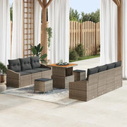 Set Divano da Giardino con cuscino 10 pcs Grigio polyrattan 3362618
