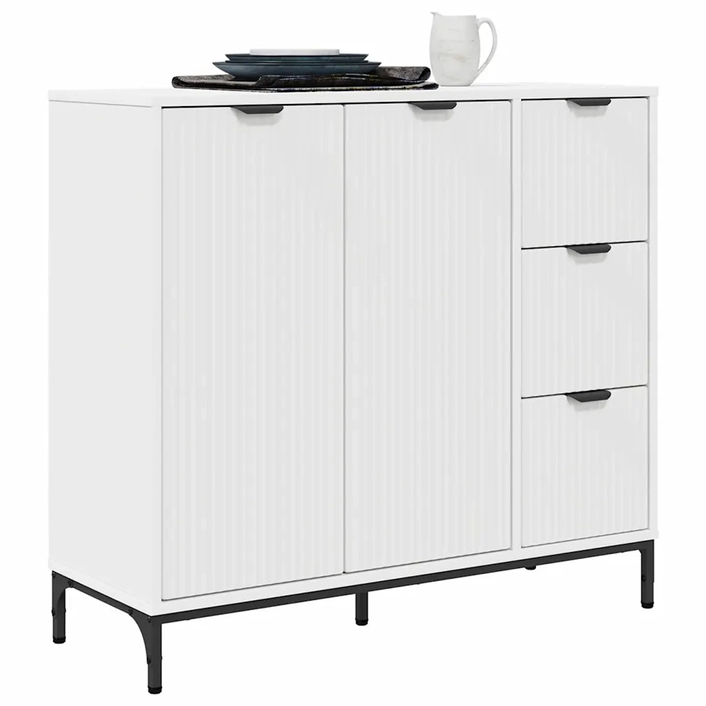 Credenza-Buffet-Armadio da cucina Bianco 89.5 x 33 x 82 cm Legno multistrato