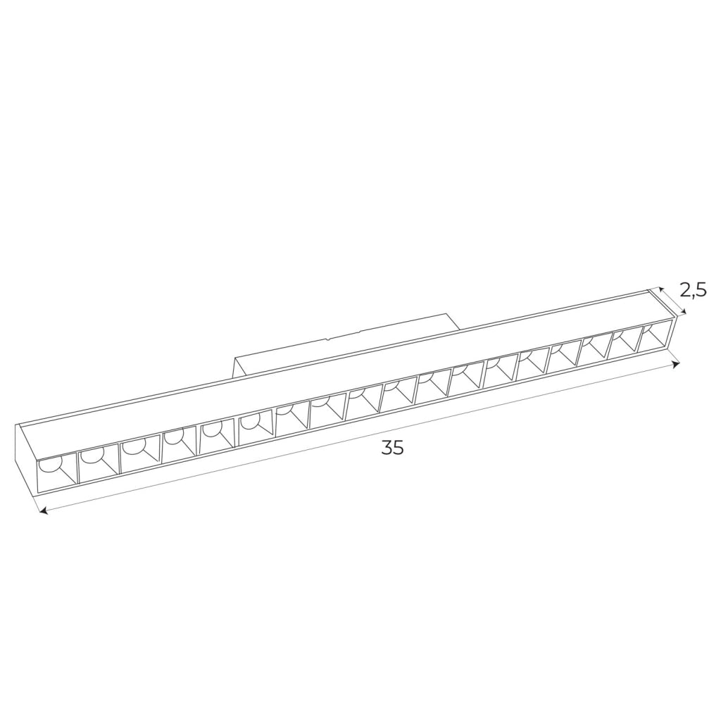 Lampada lineare magnetica Zigbee LED 18W nera Maxlight