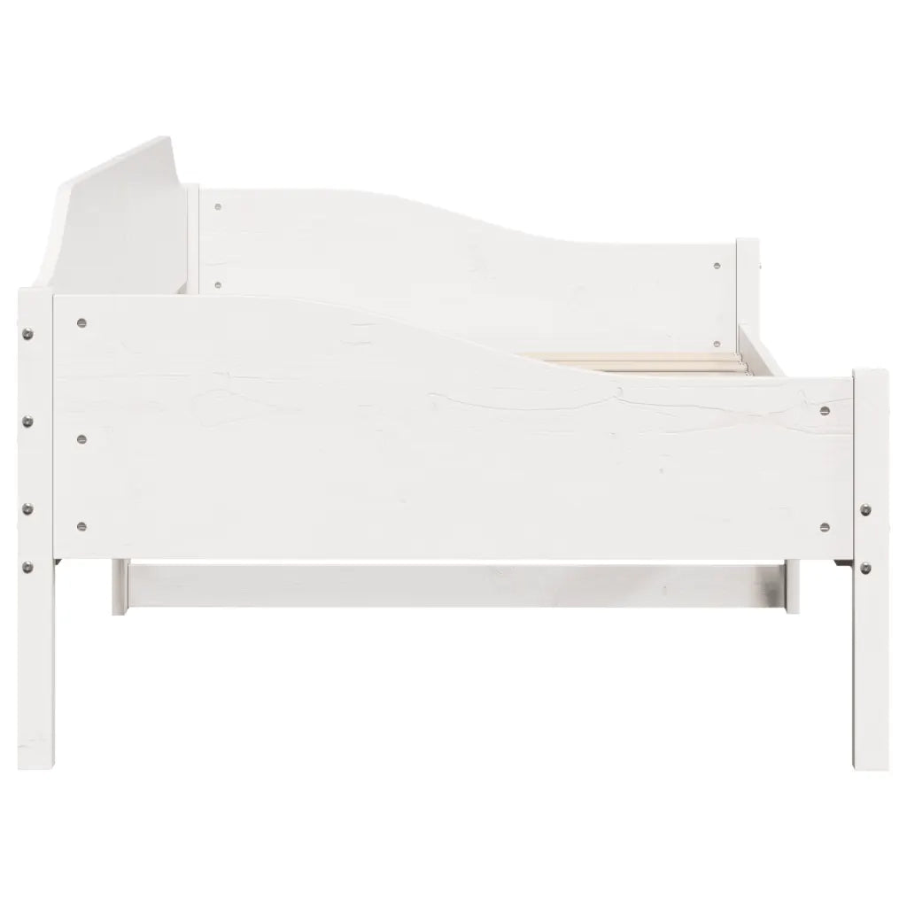 Letto senza Materasso Bianco 90x190 cm in Legno Massello Pino 850918