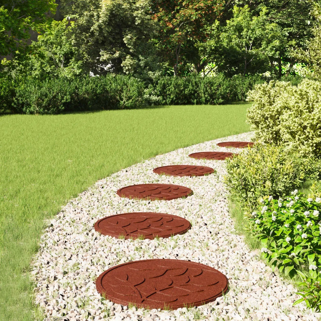 Pietra da Passo 6 pcs Rosso Ø 44 x 2 cm Gomma 42030077