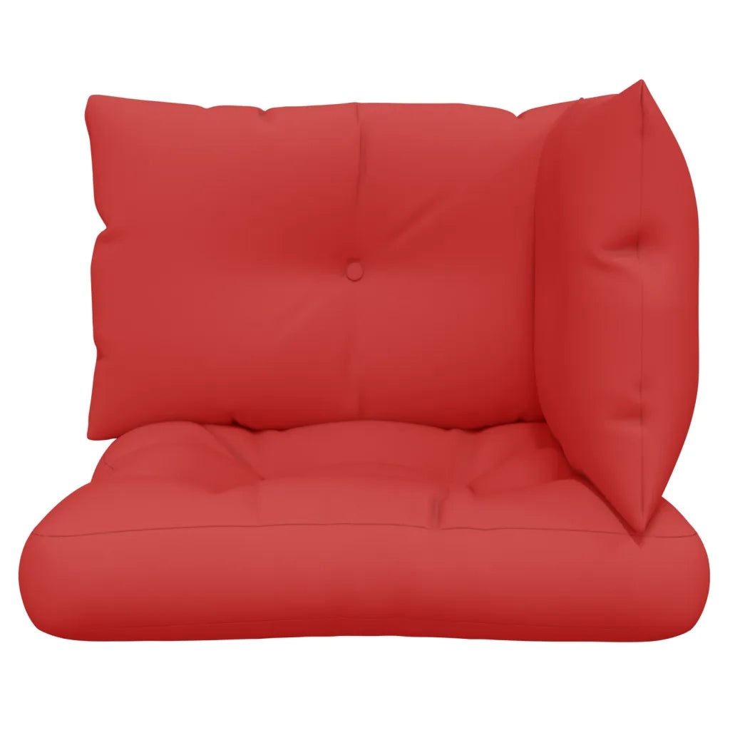 Cuscini per Pallet 3 pz Rossi in Tessuto 360862