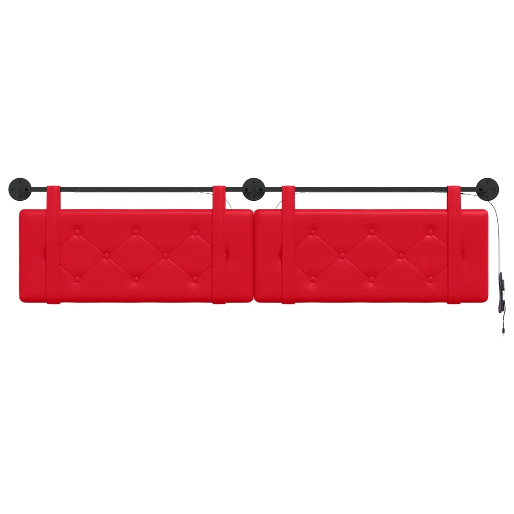 Testiera | Testata sospesa Con luce LED Rosso Similpelle