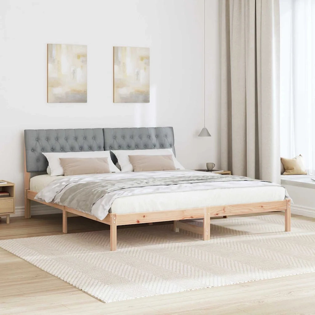 Letto matrimoniale | Letto per adulti | Letto con Testiera Rivestita con testiera Marrone 180 x 200 cm