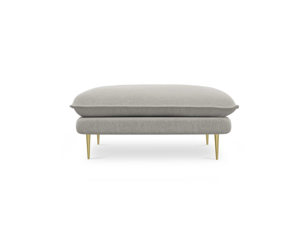 Cosmopolitan Design - Pouf "Vienna" in tessuto strutturato grigio chiaro 