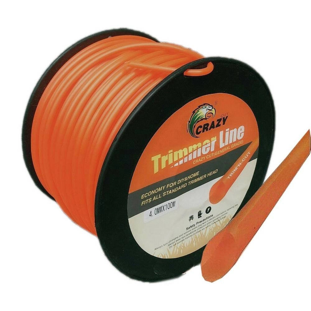 Trade Shop - Filo Per Decespugliatore Tondo 4mm Bobina 100mt Tagliaerba Cavo Matassa Rosso -