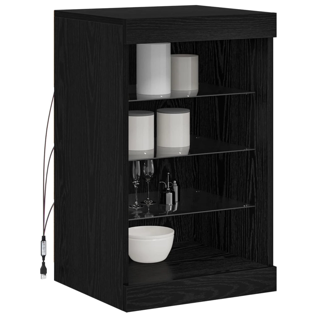 Madia LED Rovere Nero 41 x 37 x 67 cm Legno multistrato 863053