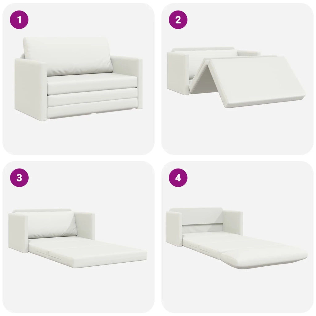 Divano letto | Sof¨¤ letto | Letto singolo Bianco 124 x 71 x 78 cm Pelle Artificiale