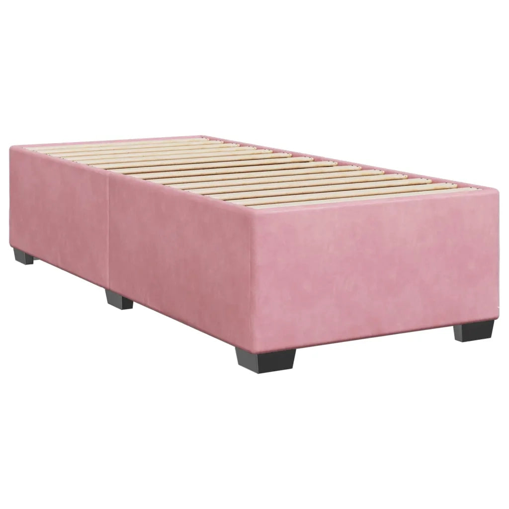 Giroletto a Molle con Materasso Rosa 90x190 cm in Velluto 3290791