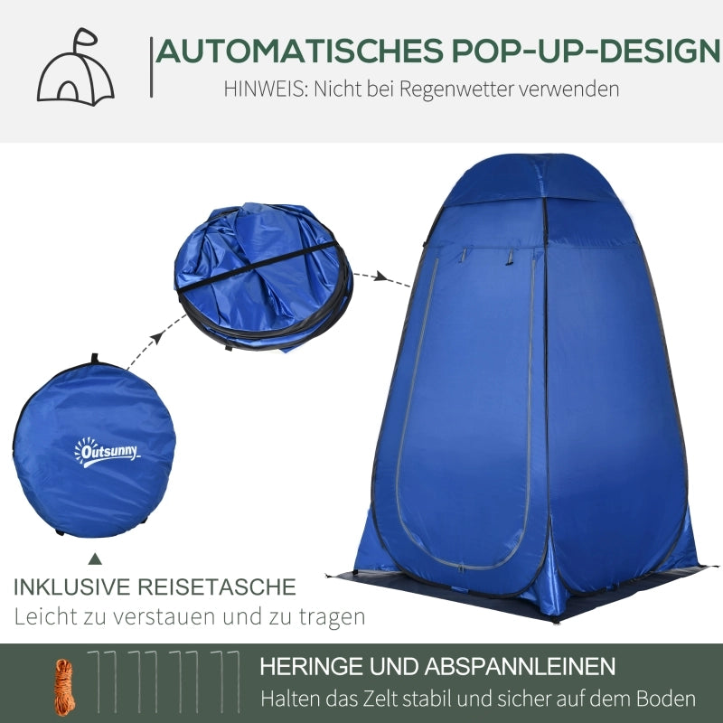 Tenda doccia a scomparsa Tenda WC Tenda da spoglio Cambio con borsa da trasporto Cabina mobile per bagni esterni Tenda di stoccaggio Blu scuro 126 x 124 x 189 cm