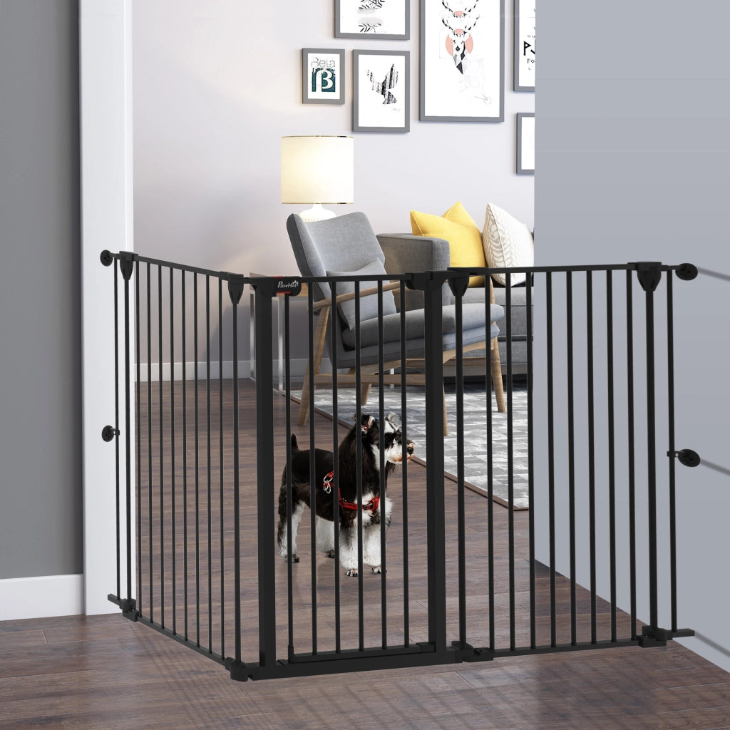 Cancelletto per Cani a 3 Pannelli ¨C Minimal ¨C Nero 206x90cm