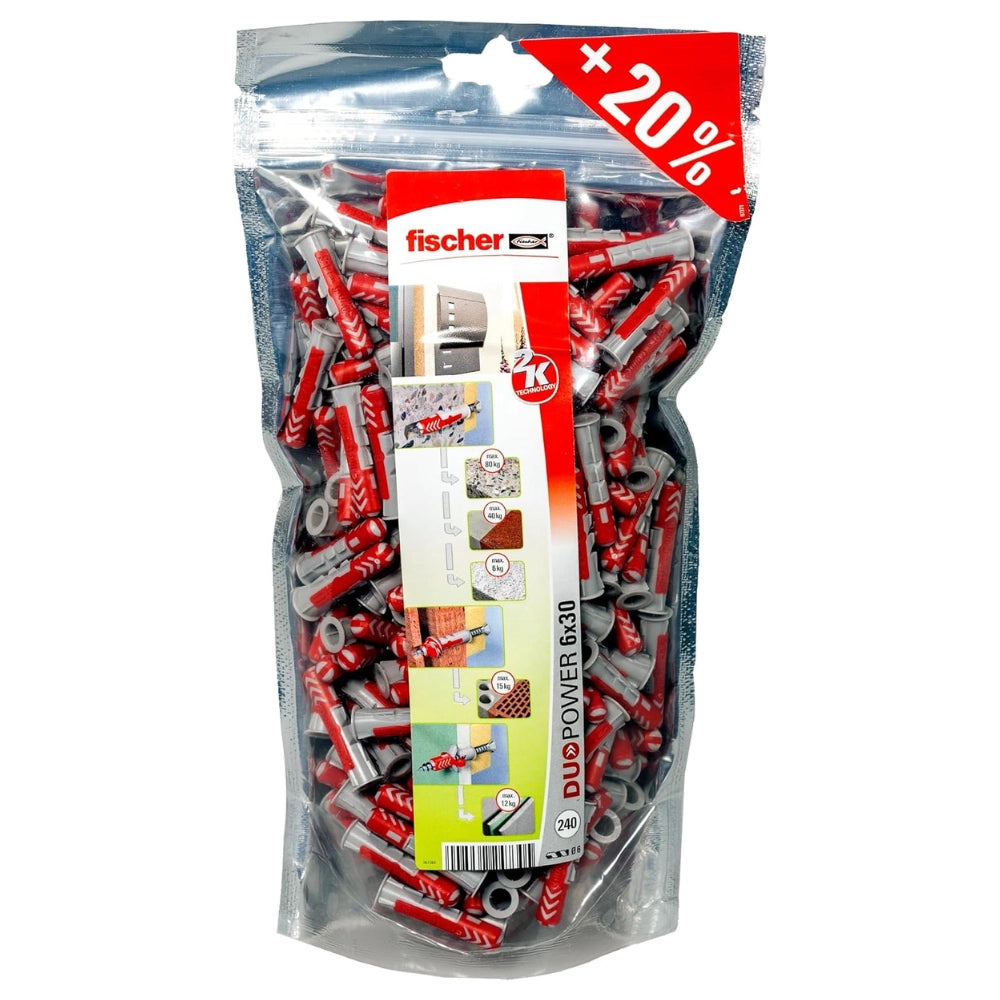 Fischer big pack duopower 6 x 30 mm 240 tasselli universali per fissaggio