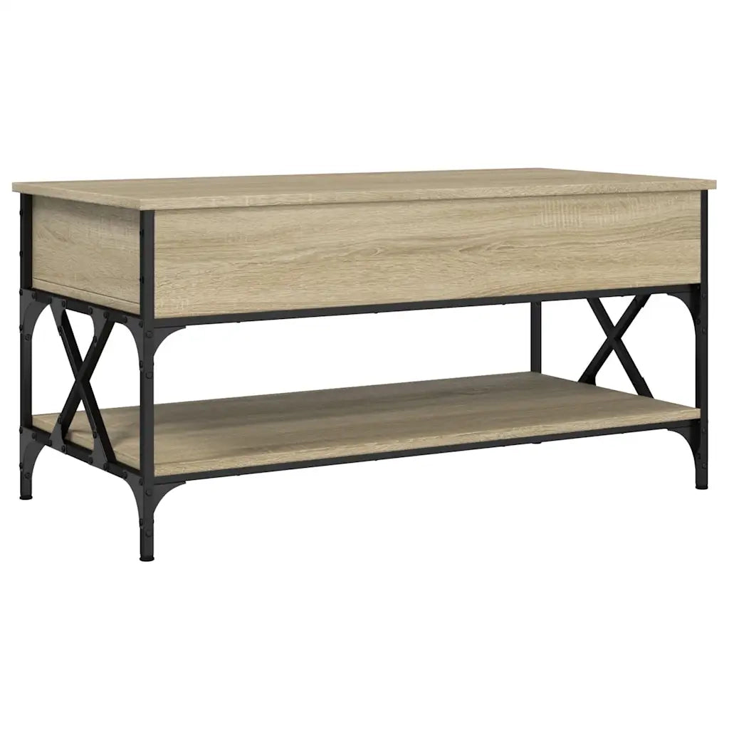 Tavolino salotto | Tavolino da caff¨¨ | Tavolino da Soggiorno Rovere Sonoma 100x50x50 cm Multistrato Metallo