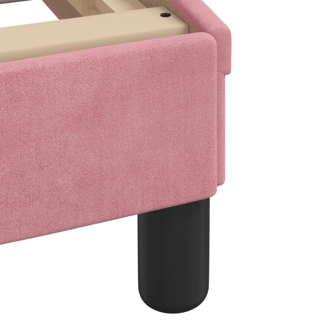 Letto con Materasso Dover Rosa 80x200 cm in Velluto 3208296