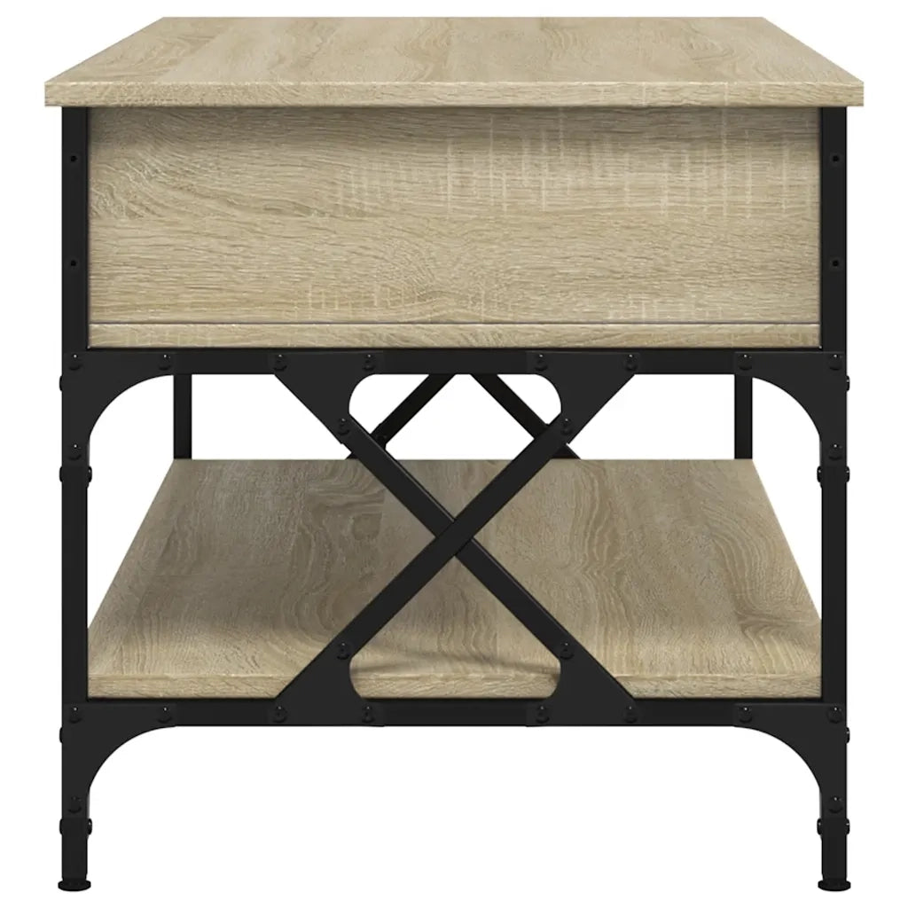 Tavolino salotto | Tavolino da caff¨¨ | Tavolino da Soggiorno Rovere Sonoma 100x50x50 cm Multistrato Metallo