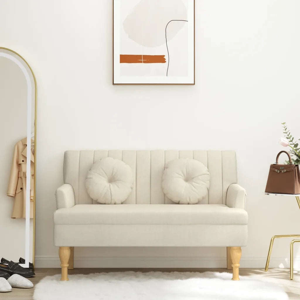 Panca con Cuscini-Sgabello-Divano 113x64,5x75,5 cm in Lino