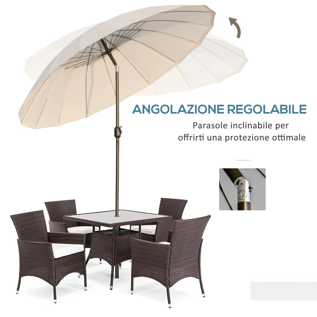 Ombrellone da Giardino 2.5x2.5m ¨C Minimal ¨C Crema