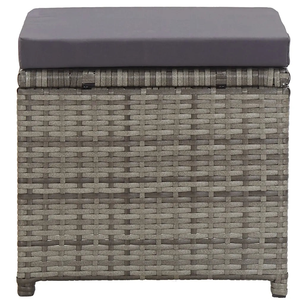 Sgabelli da Giardino 2 pz con Cuscini in Polyrattan Antracite 46419