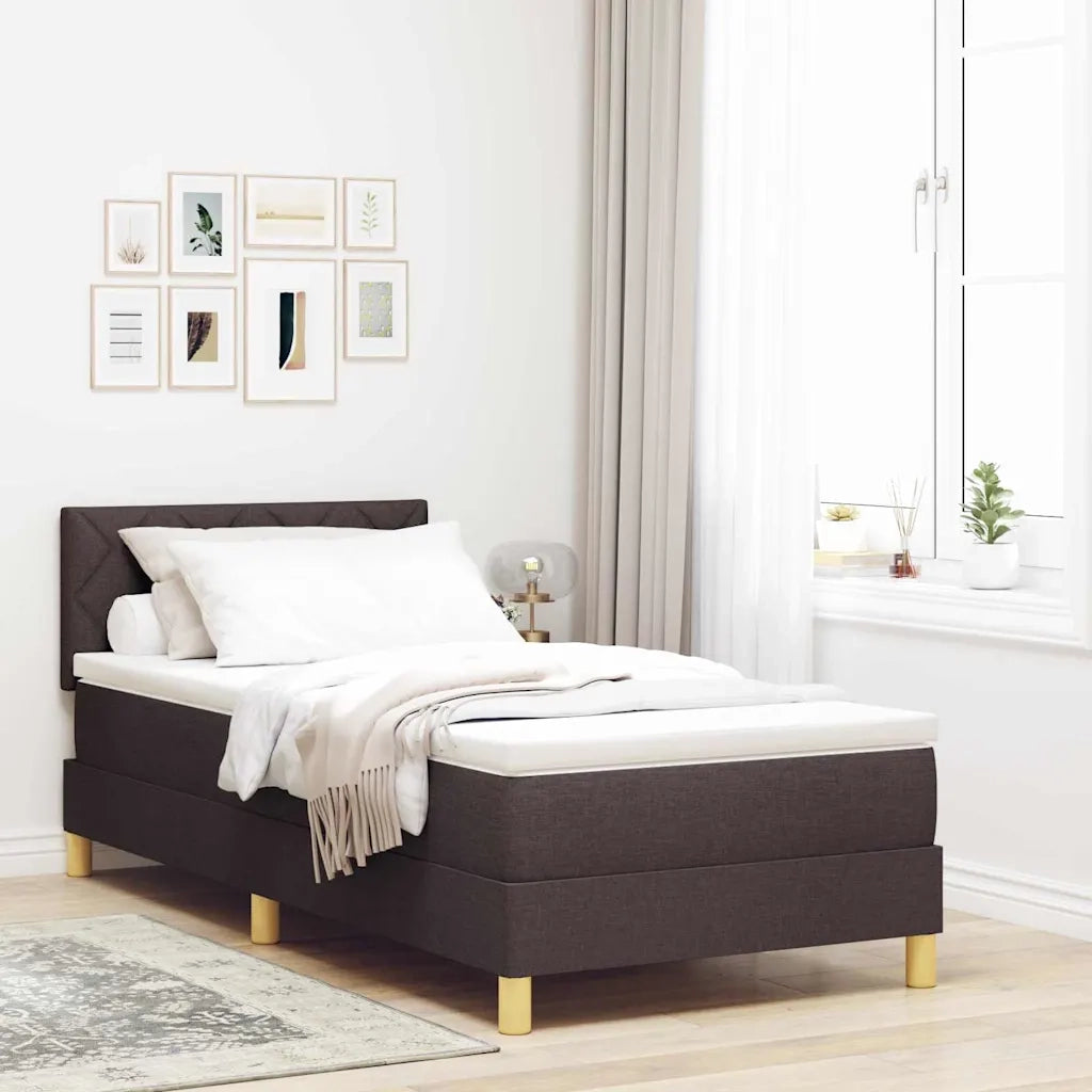 Letto a molle con cuscino Marrone Scuro 90 x 200 cm Tessuto 3338968
