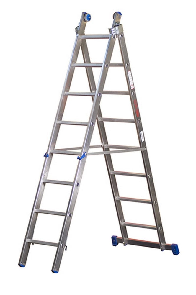 1pz scala alluminio azzurra 13+13 gradini 390-650 cm cod:ferx.5924