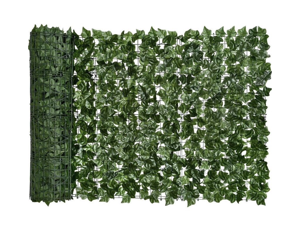Siepe Artificiale Edera Finta Sempreverde Sintetica Anticaduta Frangivista Frangivento Ringhiera Terrazzo Balcone Giardino diverse Misure - Verde - 1x3Mt