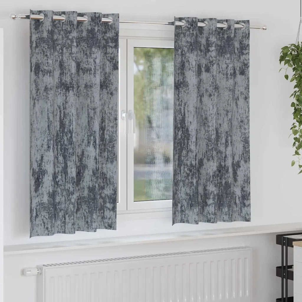 Tende in Velluto 2 pz Grigio Argento 175 x 140 cm Velluto