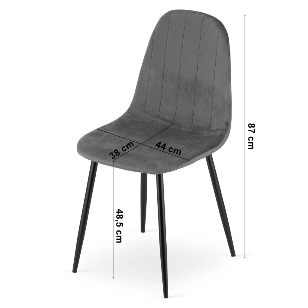 Sedia Padva in Velluto Beige e Gambe Effetto Rovere