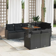 Set Divano da Giardino con archiviazione 9 pcs Nero Poly Rattan 3358214