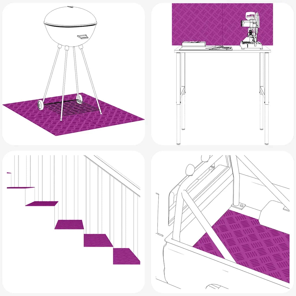 Gradini per Scale 4 pcs Argento 60 x 40 cm Alluminio 4104324