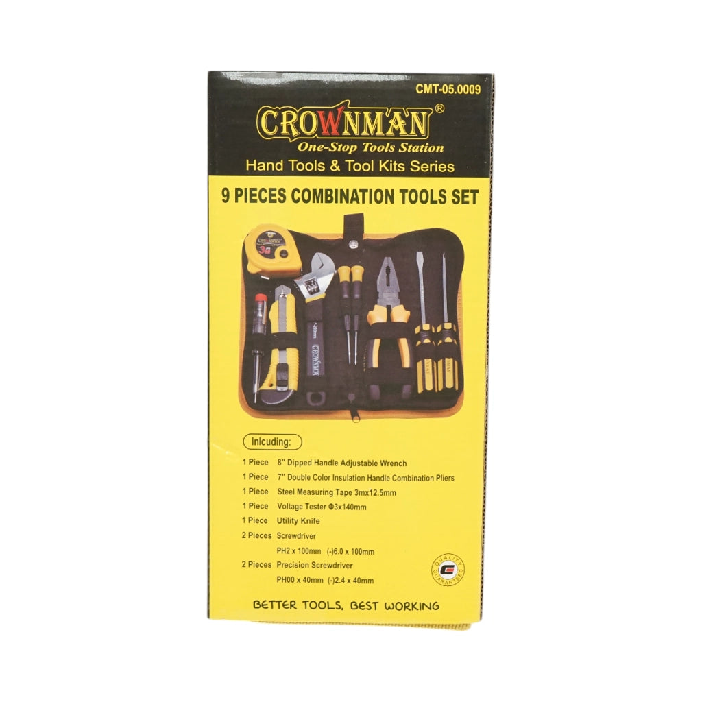Kit di attrezzi combinato Crownman da 9 pezzi