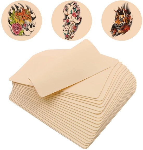 Kit di Tattoo per Principianti e Professionisti - Pelle di Tattoo - Microblading - 12 Fogli Doppie - 19x14,3 cm - 1,2 mm di Diametro