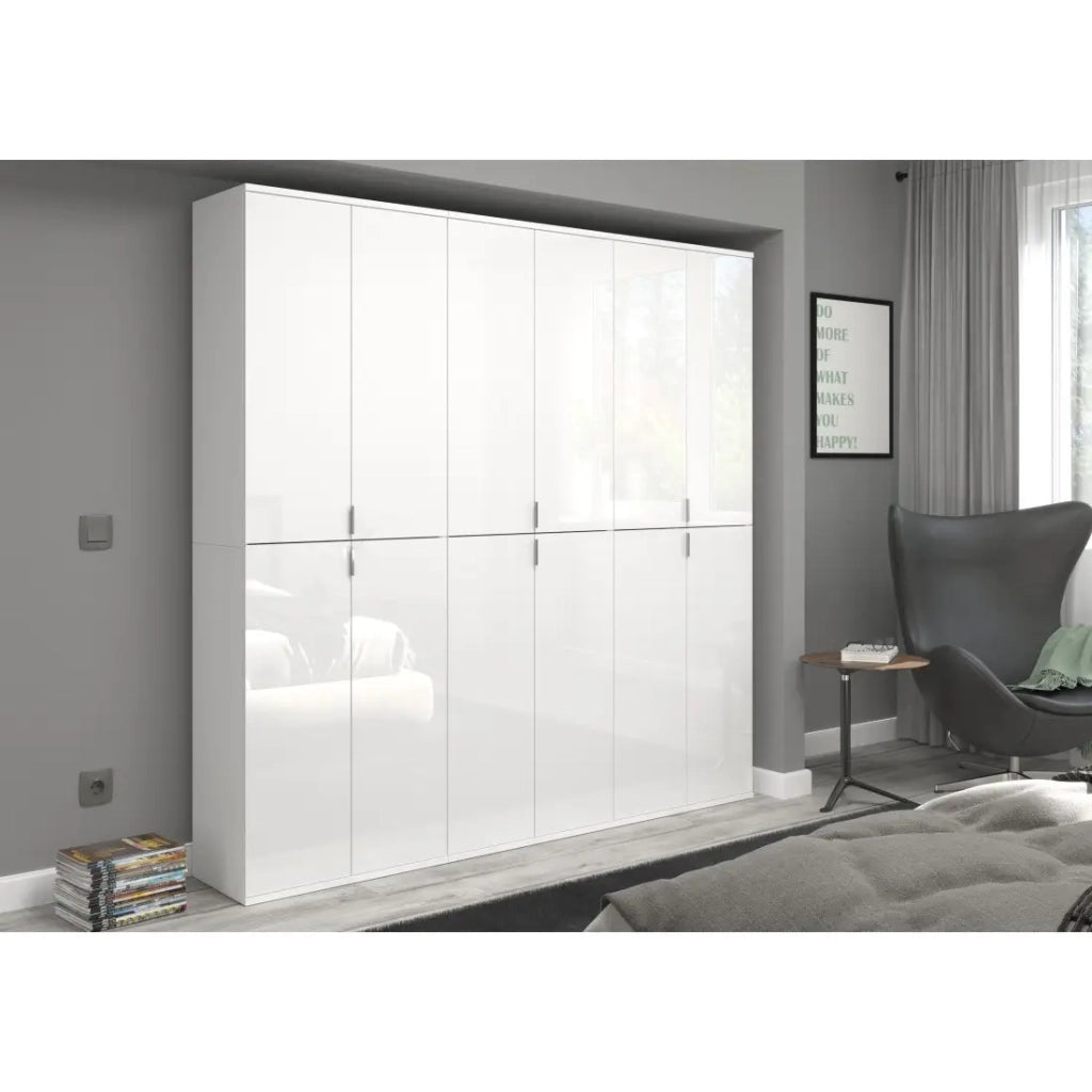 Armadio contenitore 12 porte BODITE – Bianco lucido – Design moderno