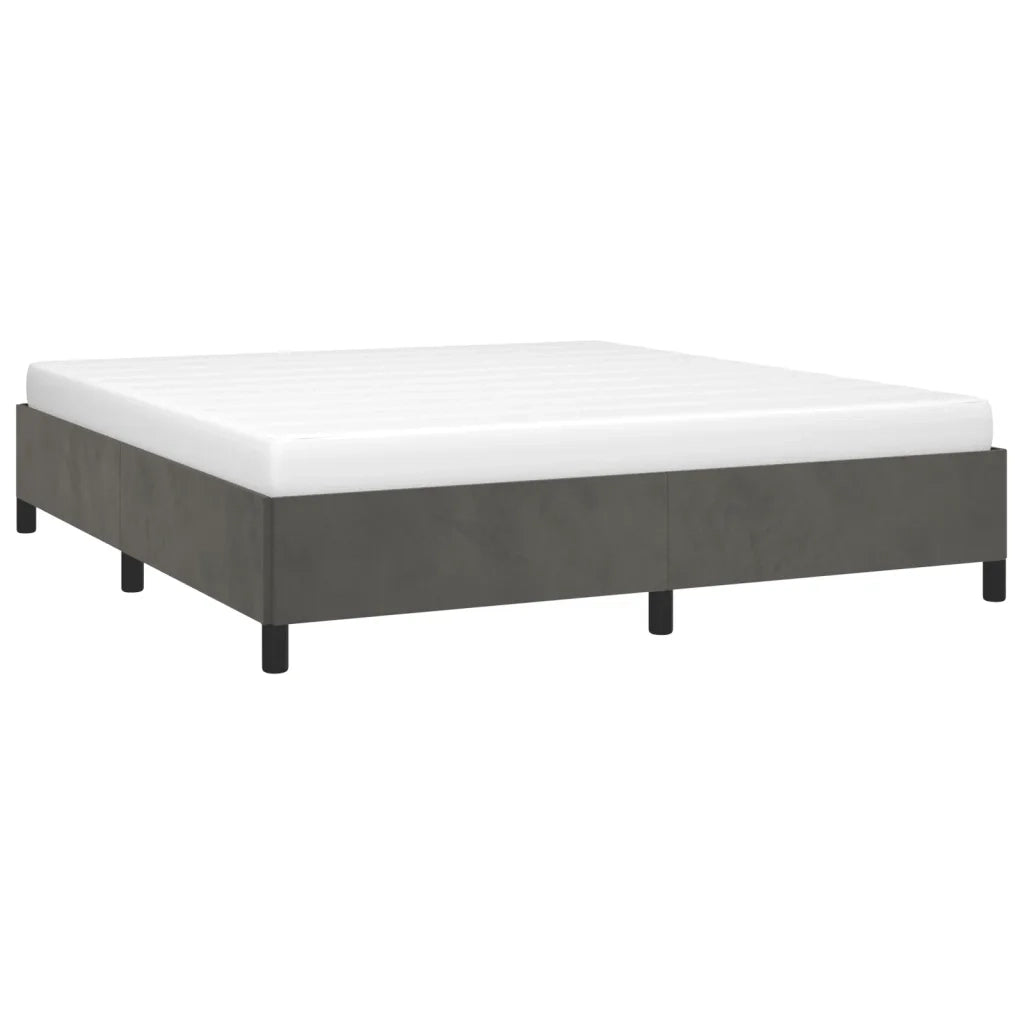 Giroletto senza Materasso Grigio Scuro 160x200 cm Velluto 347331
