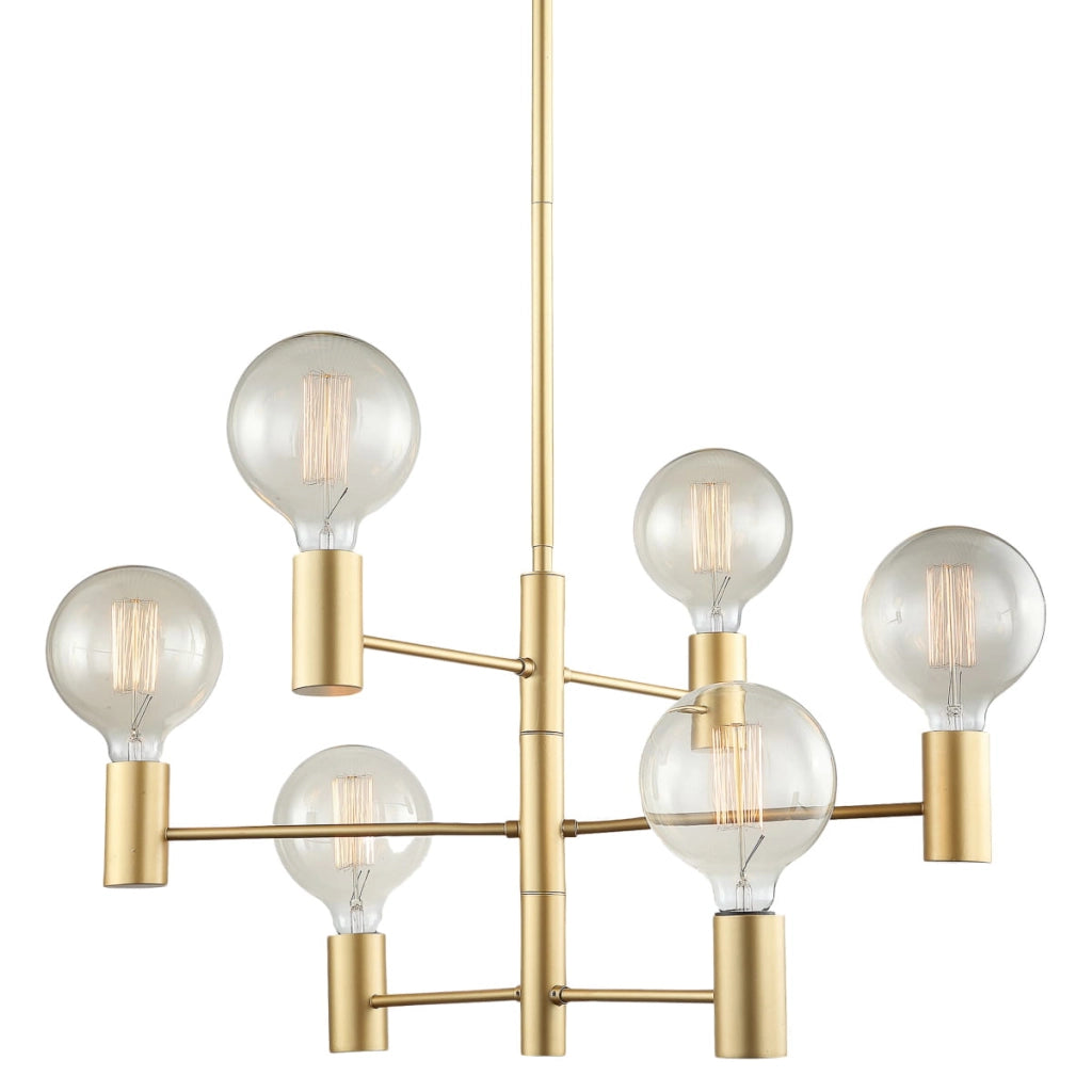 Lampadario Italux Veva nero ottone 6xE27 MDM3339/6GD