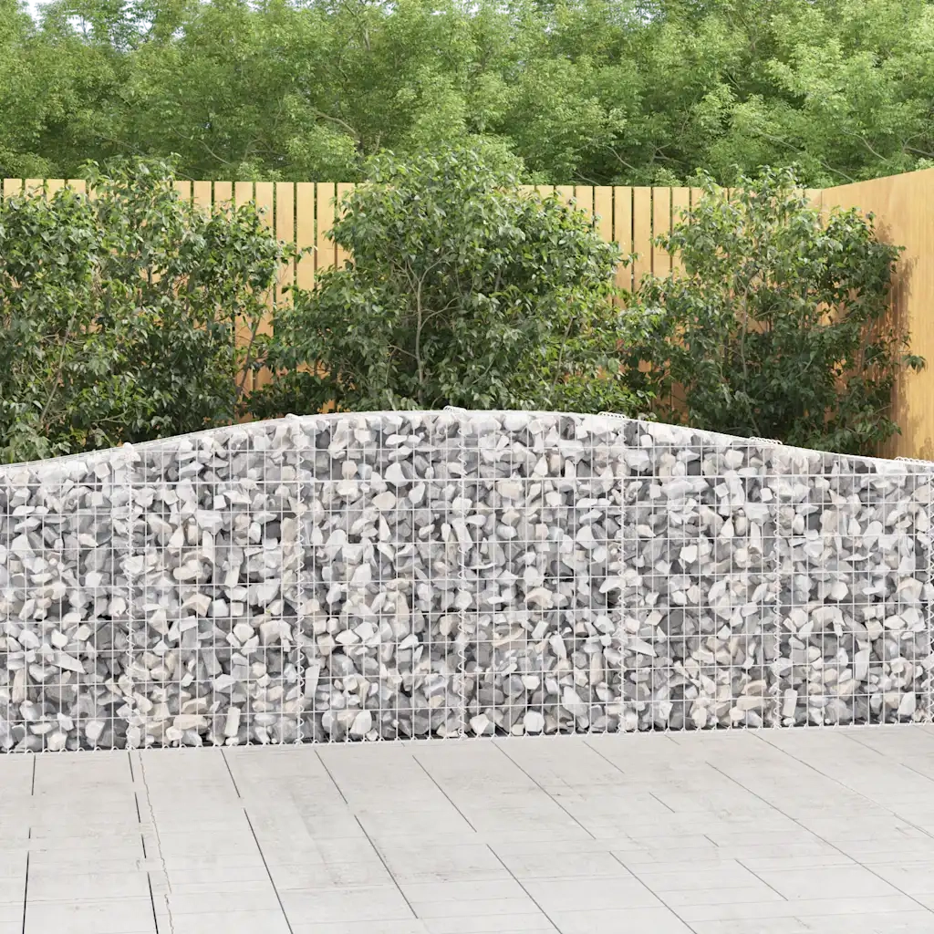 Cesti Gabbioni ad Arco 6 pz 400x30x80/100 cm Ferro Zincato 3145817