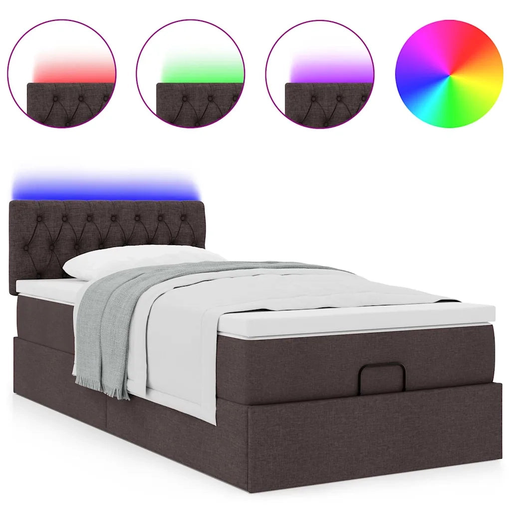 Struttura Letto Pouf con Materasso 90x190 cm in Tessuto