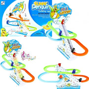 Trade Shop - Pinguini Gara Competizione Race Twinkling Funny Luci Suoni Movimento Bimbi Gioco -