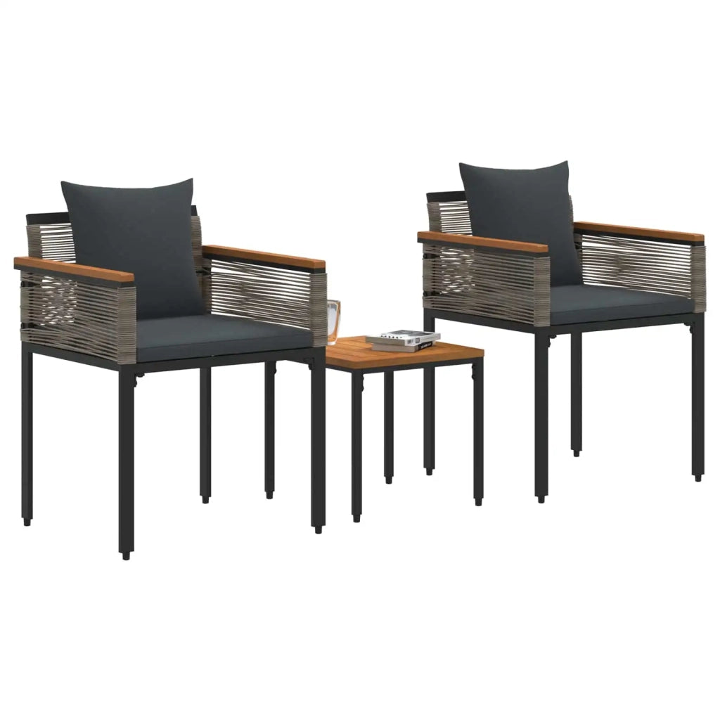 Set di Mobili da Esterno Grigio e Grigio Scuro polyrattan 42025233