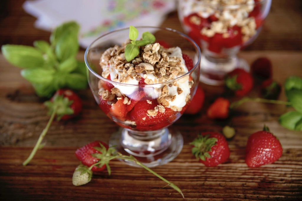 Coppette da dessert KADAX per gelato, 450 ml, 6 pezzi, in vetro + paletta.