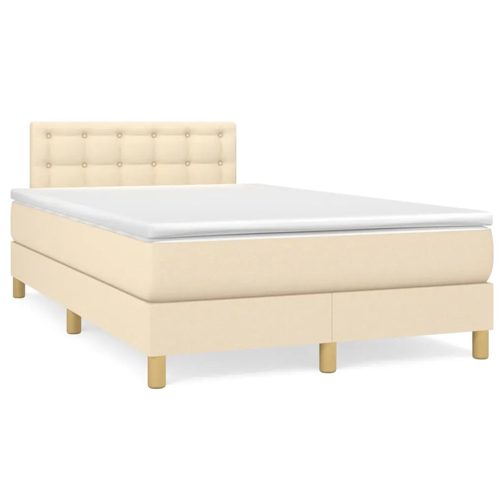 Giroletto a Molle con Materasso Crema 120x200 cm in Tessuto 3140926